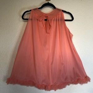 1950s Pink/Coral Chenille Baby Doll Nightie